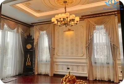 Rèm vải hoàng gia dành cho biệt thự