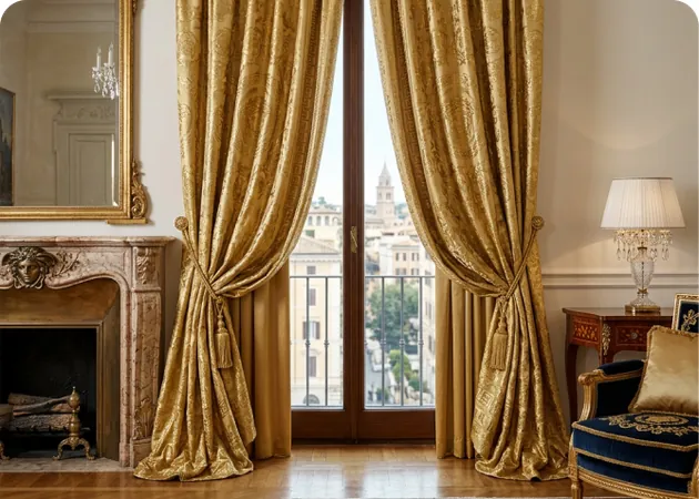 Rèm Versace sắc vàng ánh kim